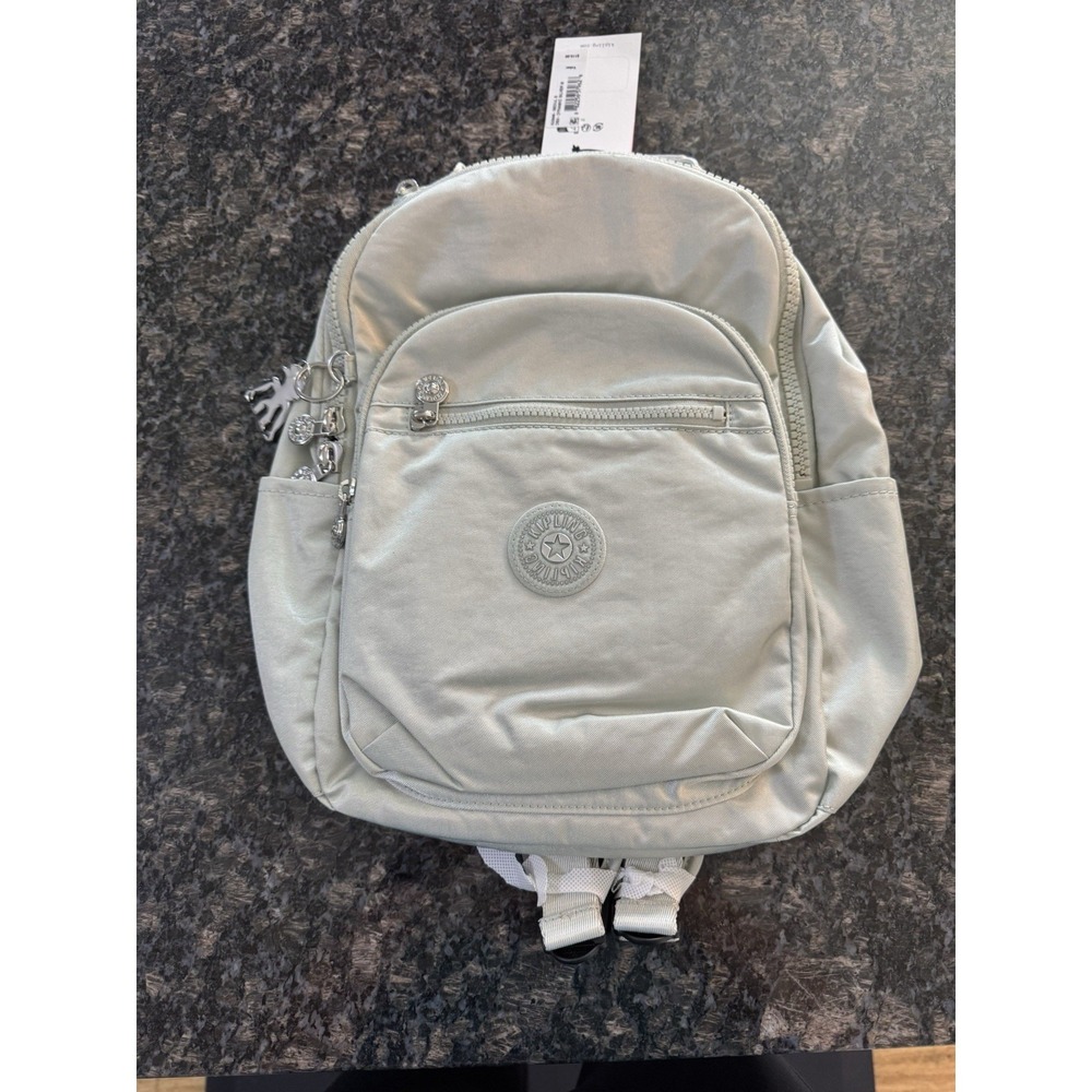 Kipling Seoul Small Tablet Backpack. NWT Silver Metallic - Picture 2 of 8